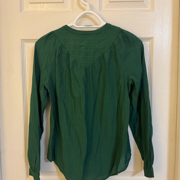 Anthropologie Maeve Avignon Emerald Green Button Down, XXS - Picture 5 of 5